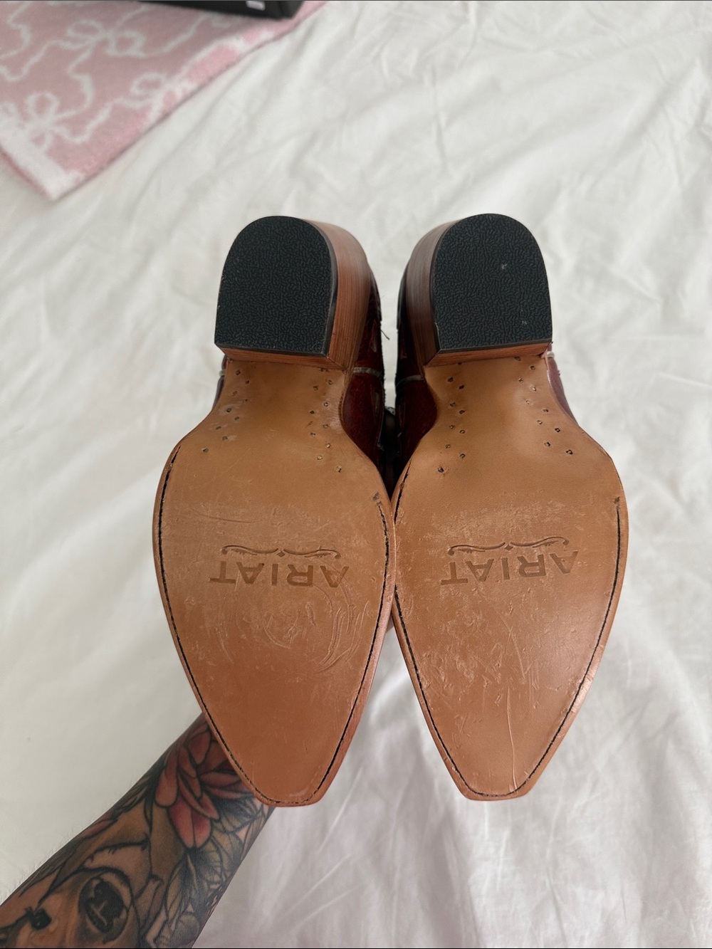 Ariat Western Ankle Boots in Brown, Black & Cream - Picture 5 of 7
